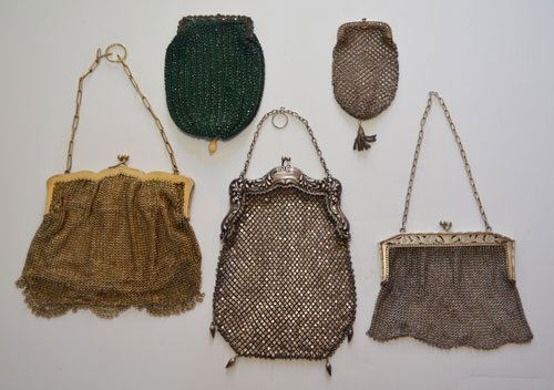 Lot of 5 Sterling Silver Vintage Mesh Purses (1 of 10)