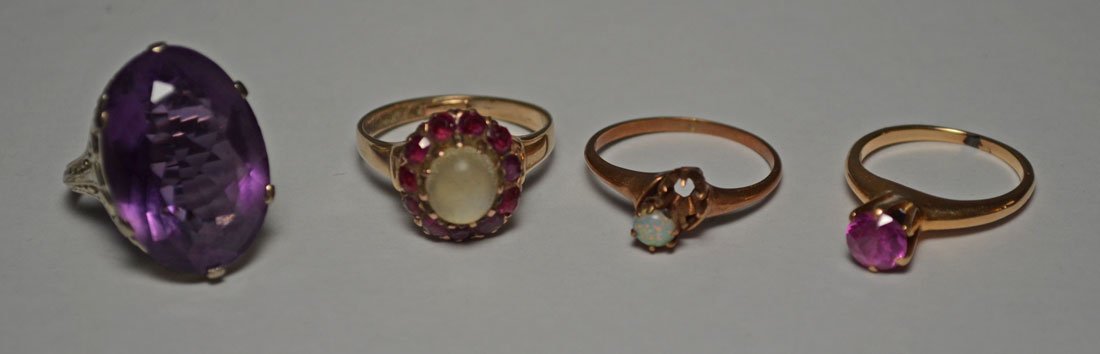 Four 14k Gold Rings with Stones (1 of 4)