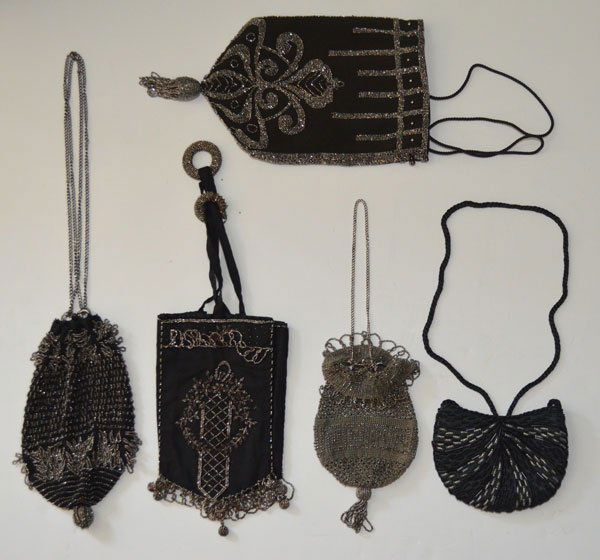 5 Stunning Antique Beaded Evening Bag Purses (1 of 6)