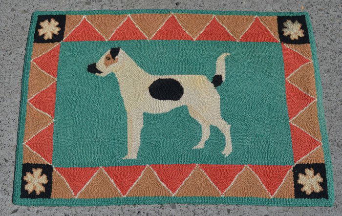 Wonderful Terrier Dog Hooked Rug (1 of 3)