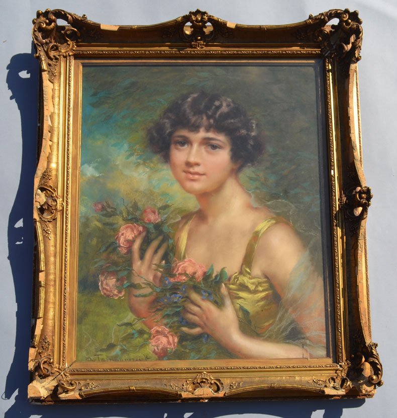 Portrait of A Young Woman Signed Arnaldo Tamburini (1 of 3)
