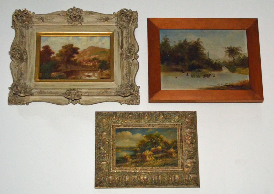 3 Small Primitive Folk Art Paintings (1 of 5)