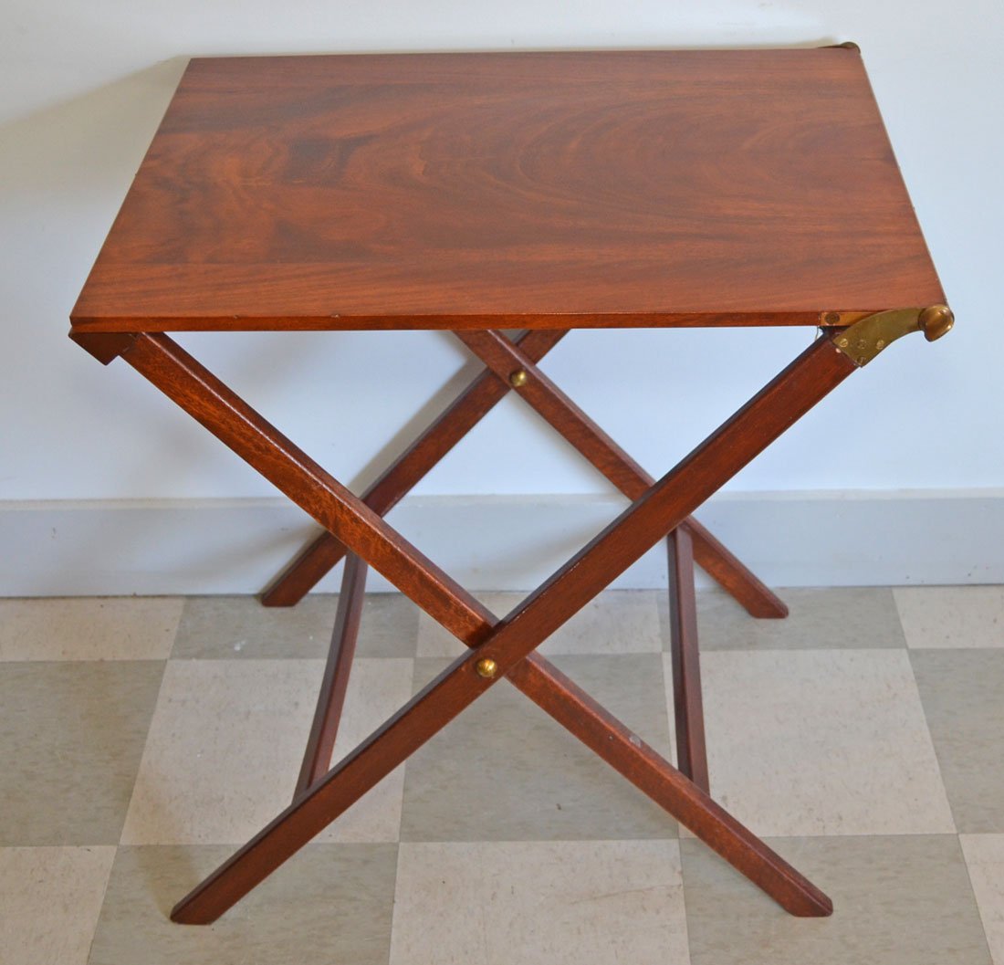 Brass & Rosewood Campaign Style Butlers Table (1 of 4)