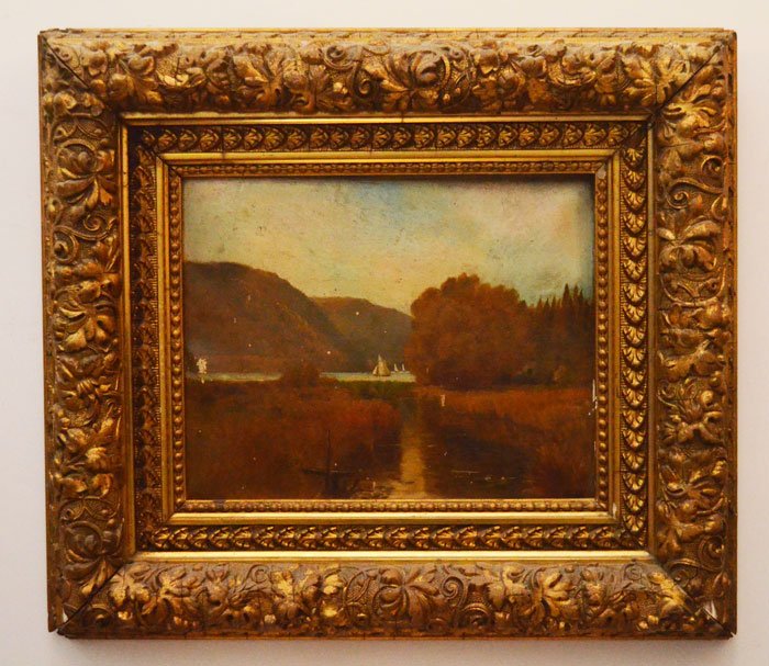 O/C  Hudson River Scene Signed Ella (1 of 5)