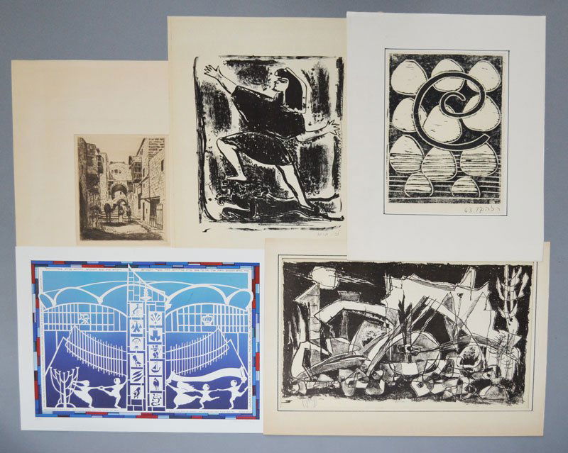 Large Collection of Mid Century Signed Jewish Art (1 of 10)