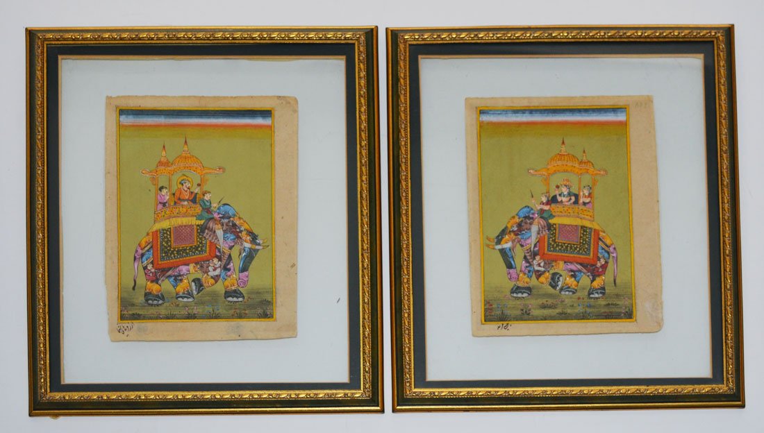 2 Persian Mughal Composite Elephant Calligraphy (1 of 5)