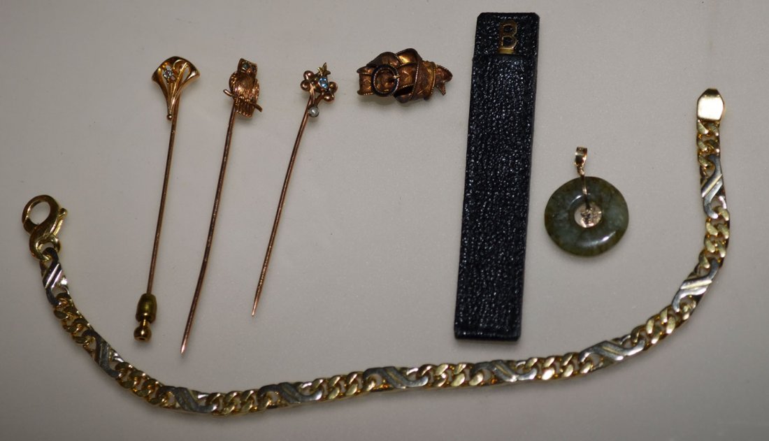 Lot of Misc 14 & 18k Gold Jewelry (Bracelet, Pins, etc) (1 of 4)