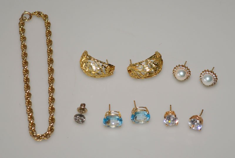 14k Gold Misc Jewelry (Earrings, Bracelet) (1 of 2)