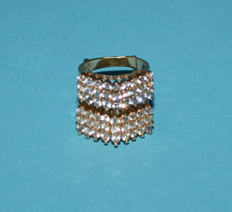 Heavy 14k Gold & Diamond Ring Guard (1 of 2)