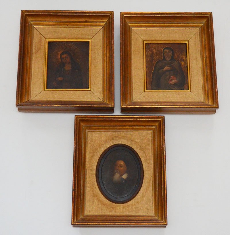 3 Religious Icons Painted on Tin (1 of 4)