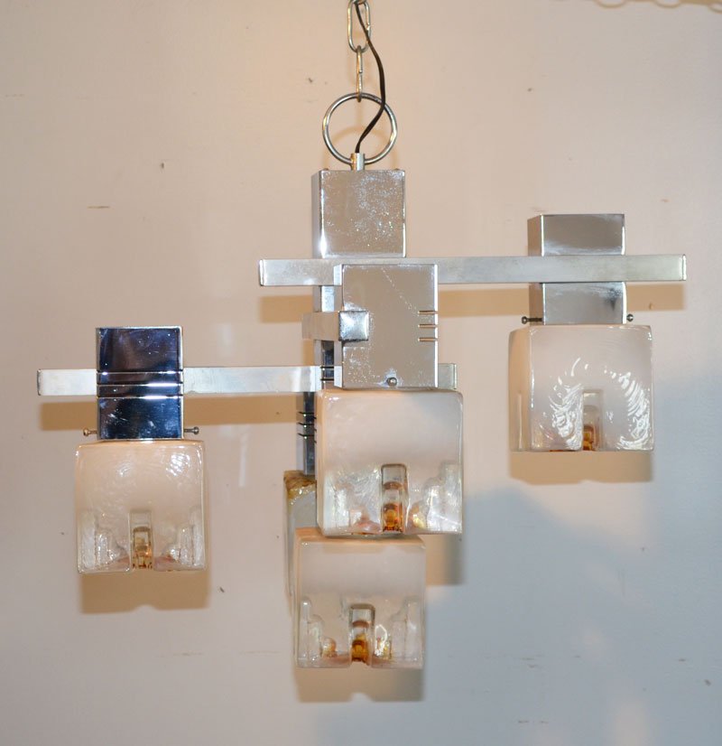 Sciolari Rectangular Chrome Chandelier (1 of 4)