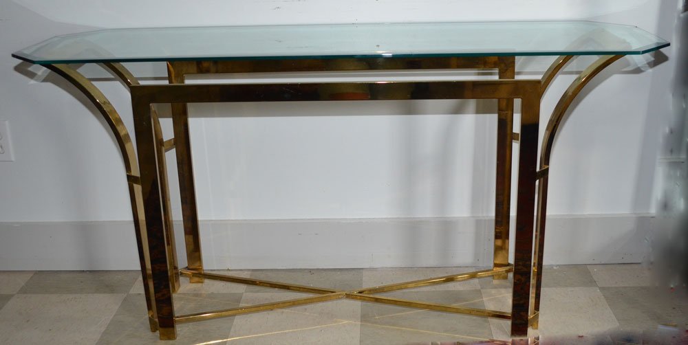 Brass & Glass Console Table (1 of 3)