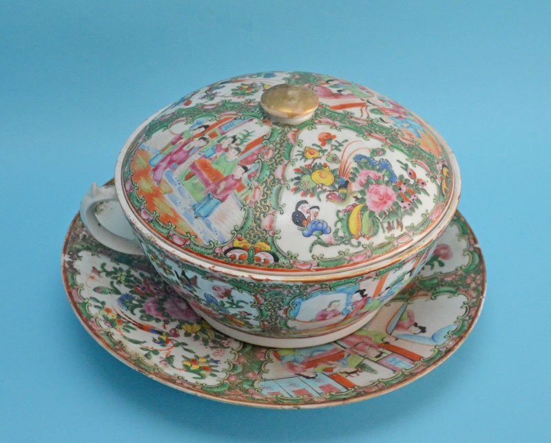 Large Rose Medallion Covered Tureen & Plate (1 of 5)