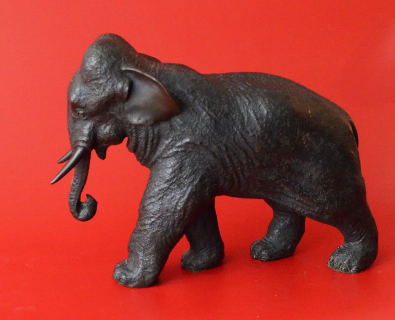 Handsome Signed Japanese Bronze Elephant (1 of 5)