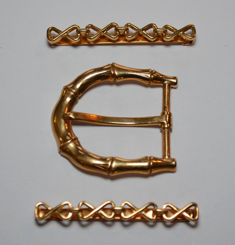 Vintage Tiffany & Co. 14K Gold Hair Clips & Belt Buckle (1 of 3)