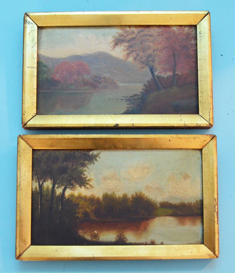 2 Small Hudson River Valley Paintings on Board (1 of 4)