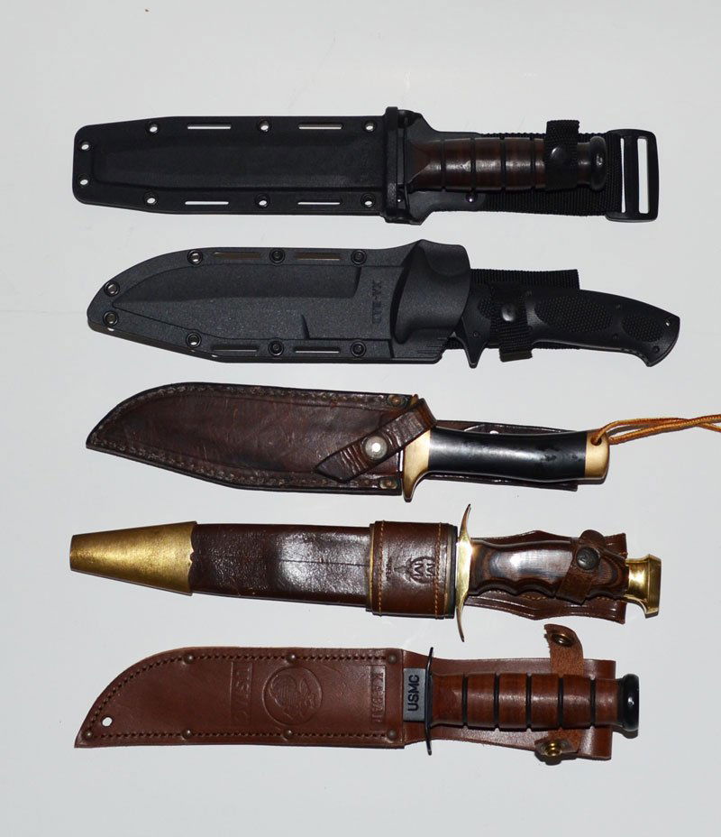 Group of 5 Large Bowie Knives (1 of 1)