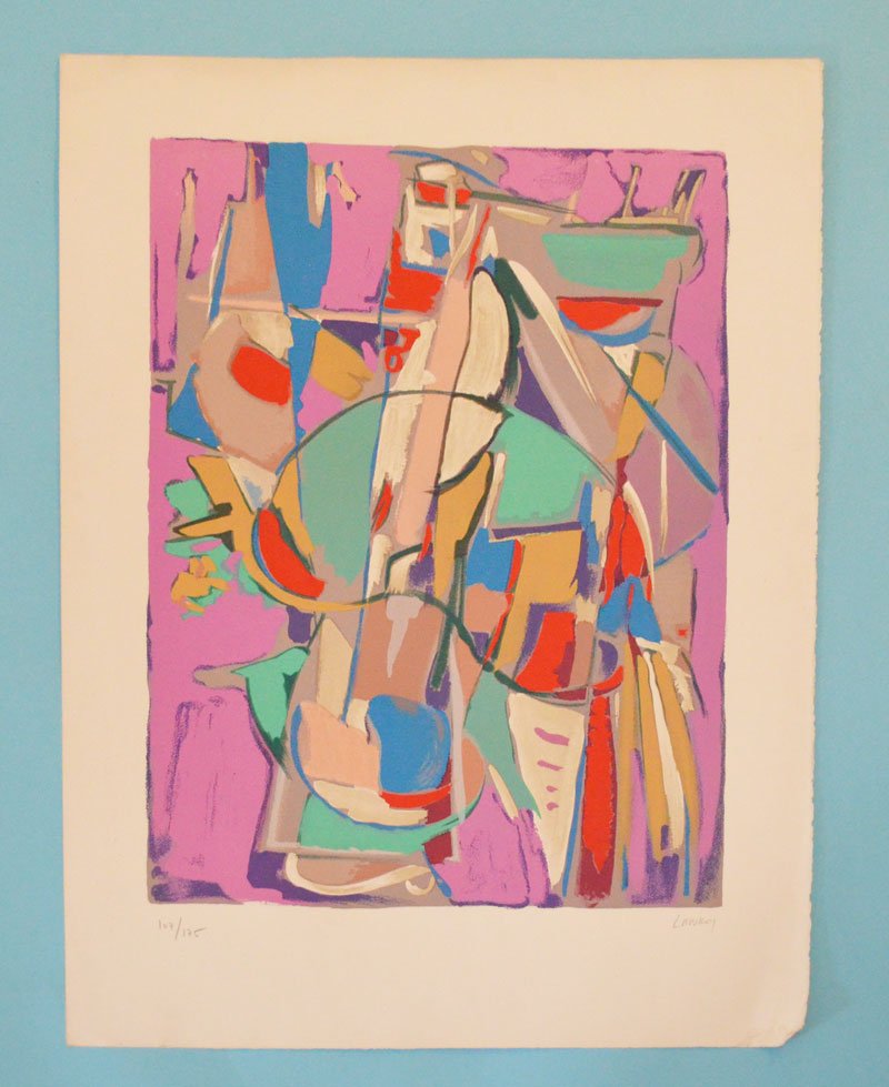 Signed & Numbered Andre Lanskoy Litho: Measures 29 7/8" x 21.75" / Image: 22 7/8" x 16 5/8". In estate found condition.