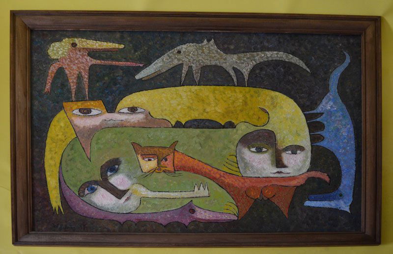 William P. Katz "The Petting Zoo" Oil Painting (1 of 4)