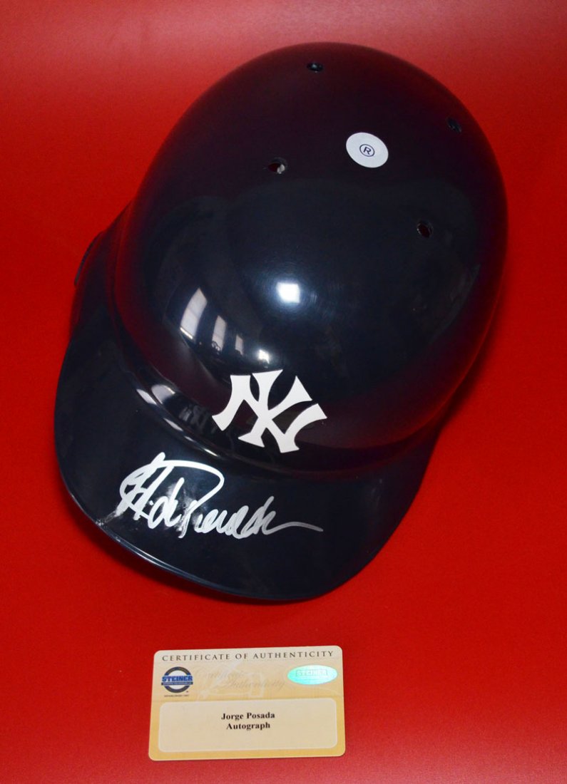 Jorge Posada NY Yankees Signed Baseball Helmet (1 of 3)