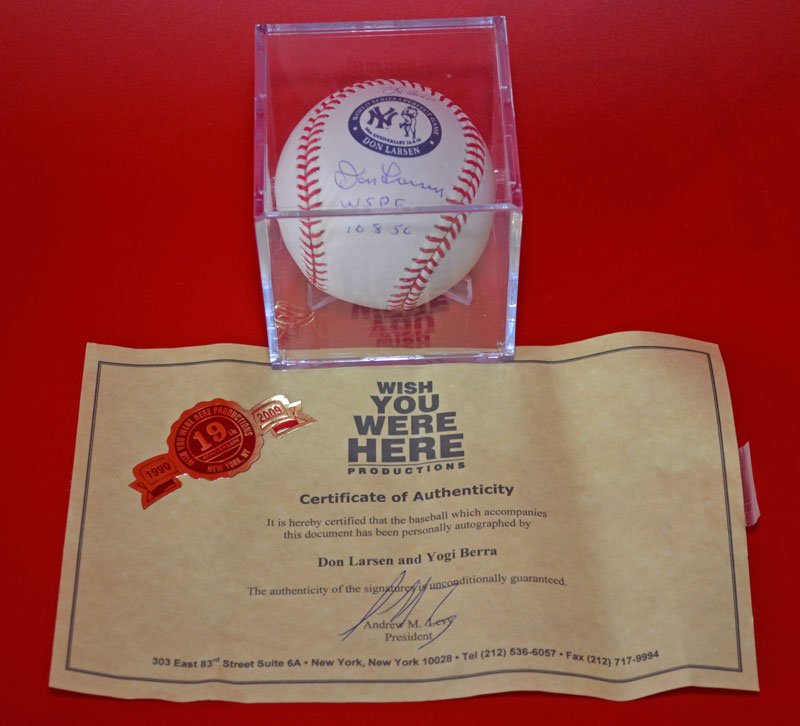 Don Larson & Yogi Berra Signed Baseball (1 of 2)