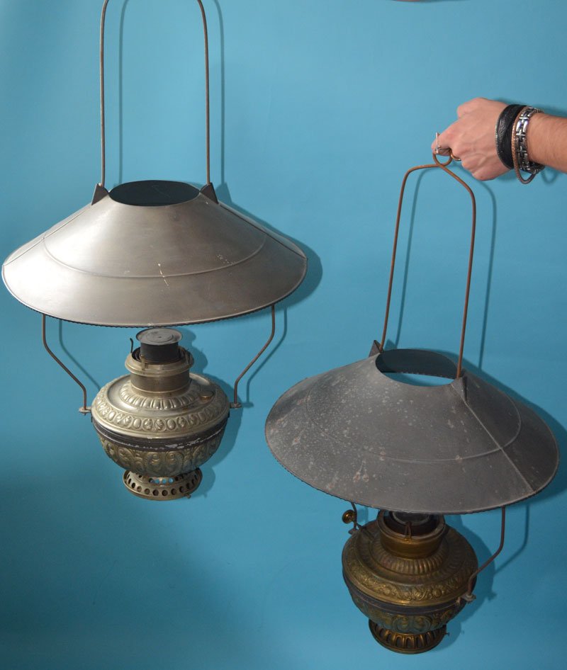 Two Tin Hanging Oil Lamps (1 of 3)