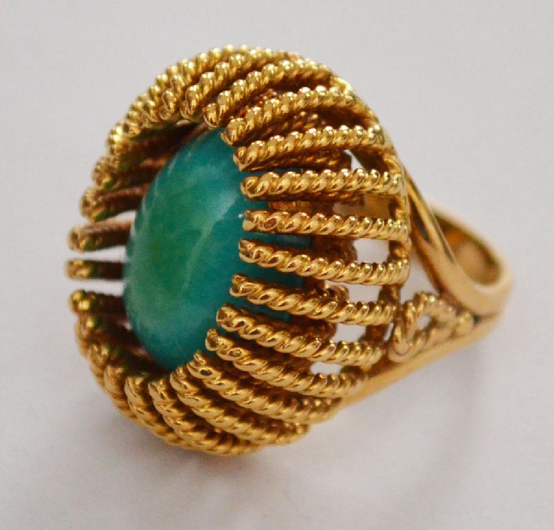 Mid Century Elegant 18K Gold Italy Turquoise  Ring (1 of 2)