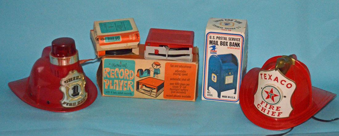 4 Vintage Toys (Fireman's Helmets PO Box) (1 of 3)