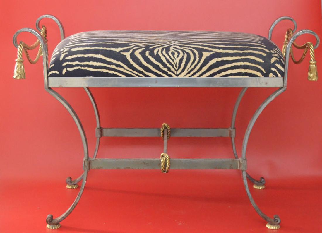 Designer 2 Tone Zebra Print Bench Seat (1 of 4)