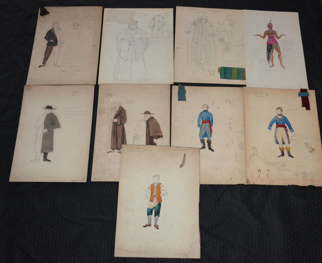 15 Lee Simonson Theatre Costume Drawings (1 of 2)