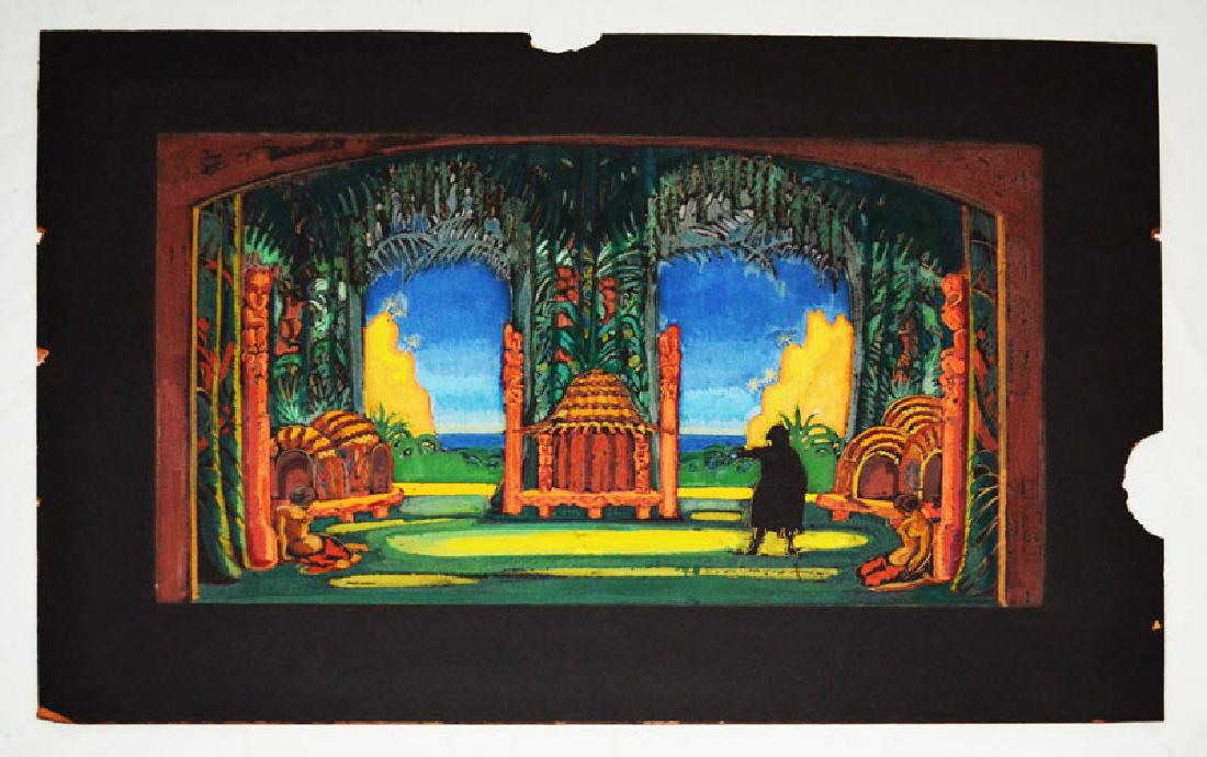 Lee Simonson Theatre Set Design Painting (1 of 4)