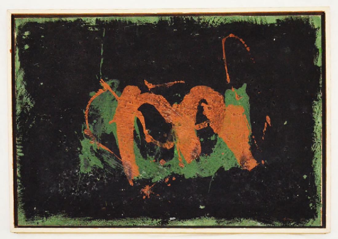 Cleve Gray Oil Painting From Carrara Marble Series: Cleve Gray (American, NYC 1918–2004) Signed and dated Gray '80. Versa Says P80. 135 and 98 or 48. Frame: 29 1/8" x 21" Canvas: 27.5" x 19 5/8". Very nice overall condition, could use a cleaning. The