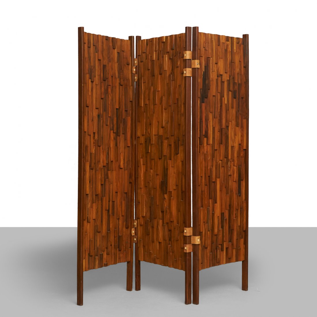 Pair of Brazilian Rosewood 3-Panel Screens (1 of 4)