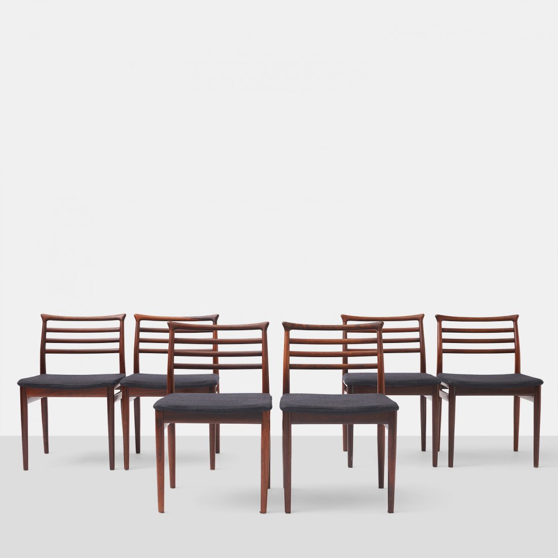Erling Torvits, Six Dining Chairs: Erling Torvits, Six Dining Chairs for Soro Mobelfabrik Demark, 1964 WIdth : 20", Depth : 20.75", Height : 30.75" Rosewood, Upholstery