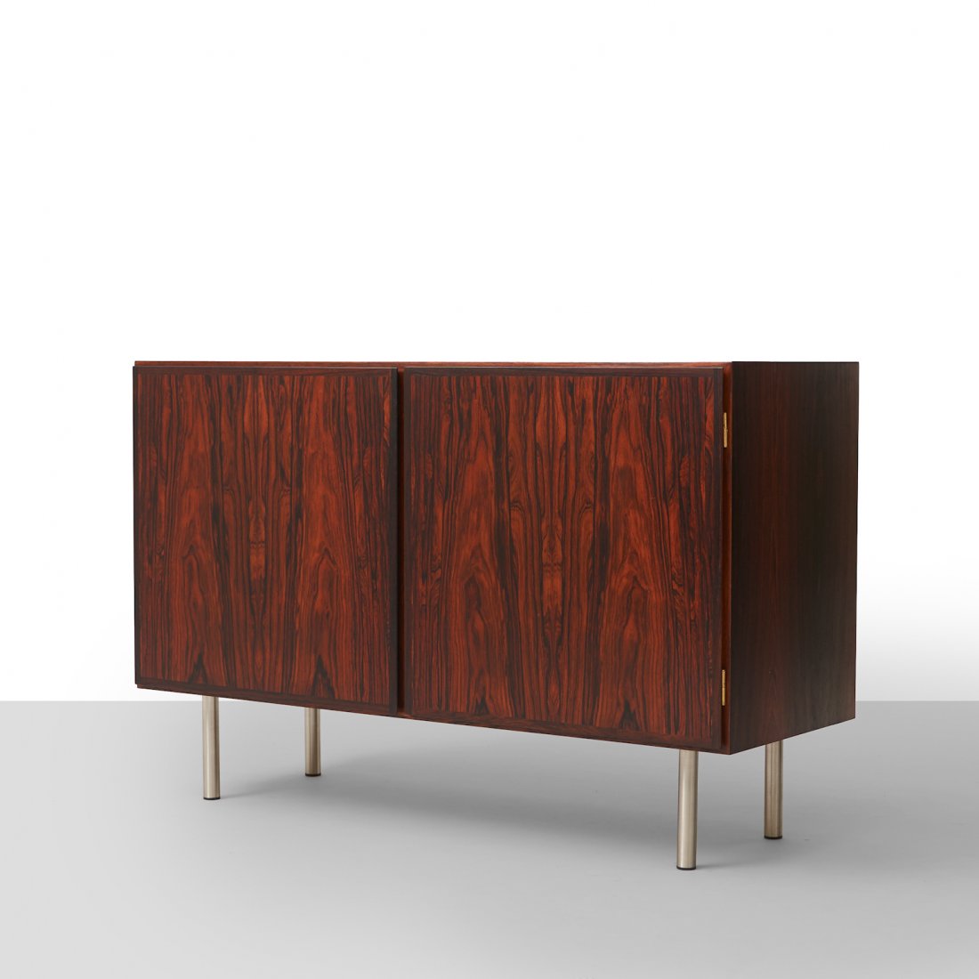 Omann Jun, Pair of Rosewood Cabinets: Omann Jun, Pair of Rosewood CabinetsDenmark, c.1960sWidth : 47.25", Depth : 17", Height : 30.5"Rosewood, Aluminum