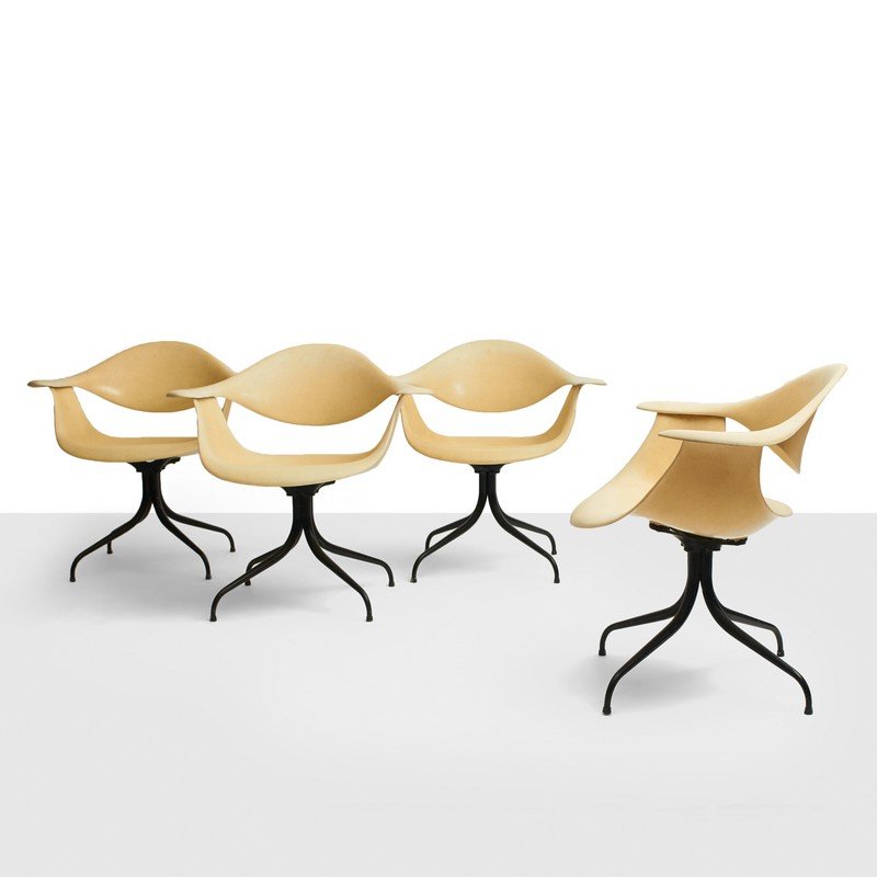 George Nelson, Set of 4 Swag Leg Chairs (1 of 6)