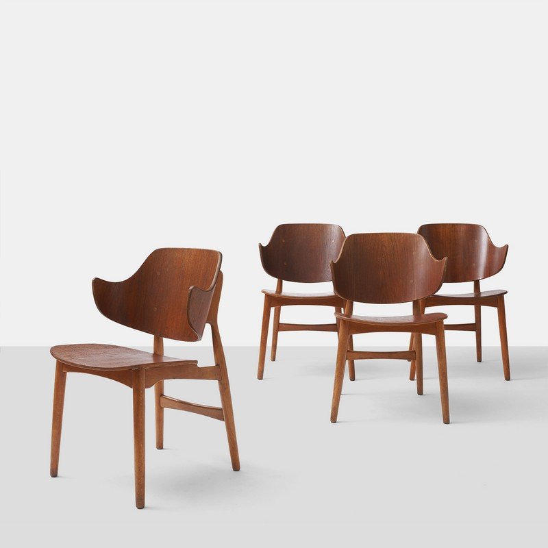 Ib Kofod-Larsen, Set of 4 Shell Dining Chairs (1 of 6)