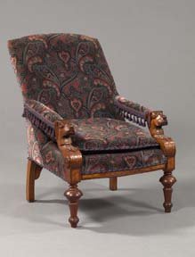 American Renaissance Revival Walnut Library Chair