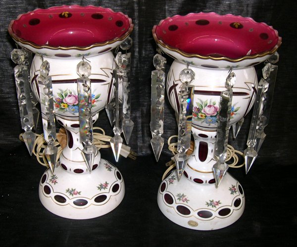 Pair of Bohemian Glass Lustres - 2