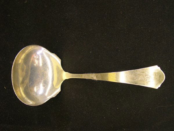 Wallace Silversmiths Sterling "Antique" Sauce Ladl: Wallace Silversmiths Sterling "Antique" Sauce Ladle, the pattern introduced in 1926, l. 6".