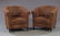 1353: Art Deco-Style Barrel-Back Faux Leather Pub Chair