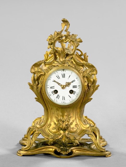 C. H. Hour, Paris, Gilt-Bronze Mantel Clock,