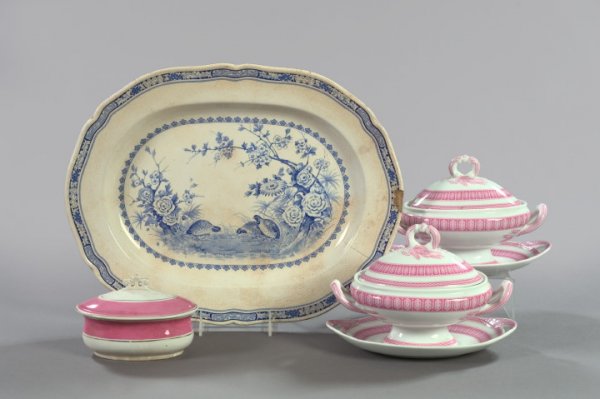 Six Pieces of Porcelain and Ironstone,