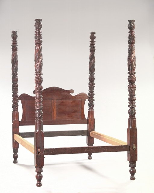 American Late Classical Mahogany Tall-Post Bed
