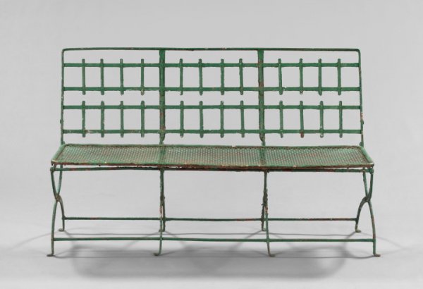 Polychromed Cast-Iron Garden Bench,