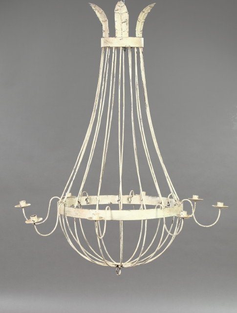 Northern European Wrought- and Cut-Iron Chandelie