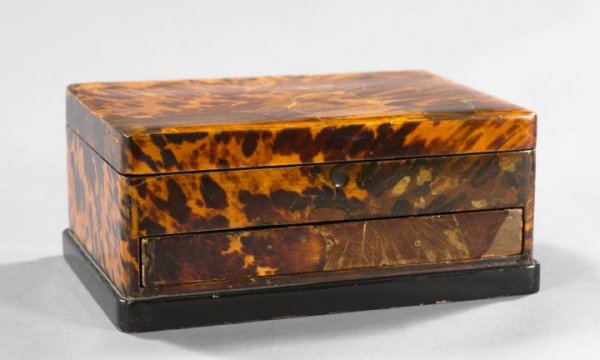 English Ebony Lacquered Jewel Casket