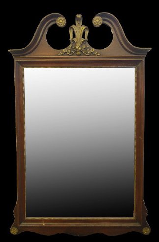 George III-Style Parcel-Gilt Mahogany Mirror