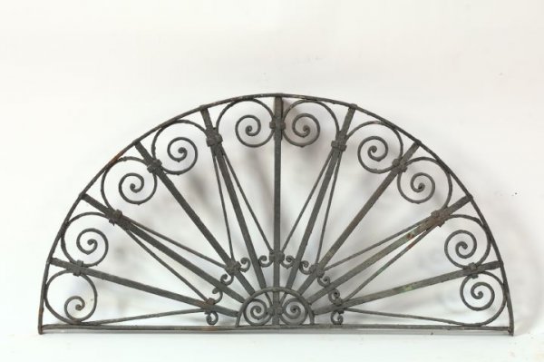 Polychromed Wrought-Iron Fan Light,