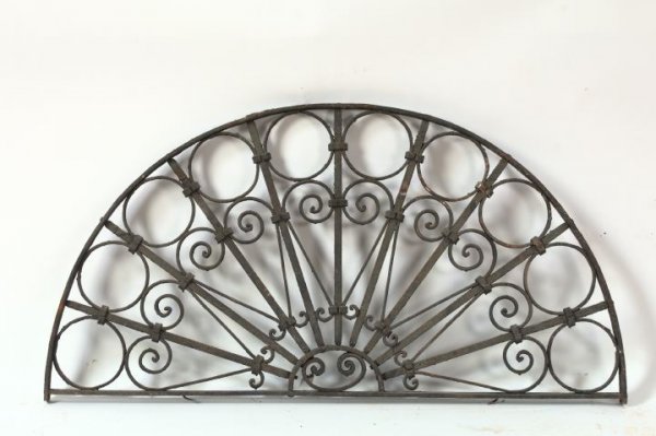 Polychromed Wrought-Iron Fan Light,